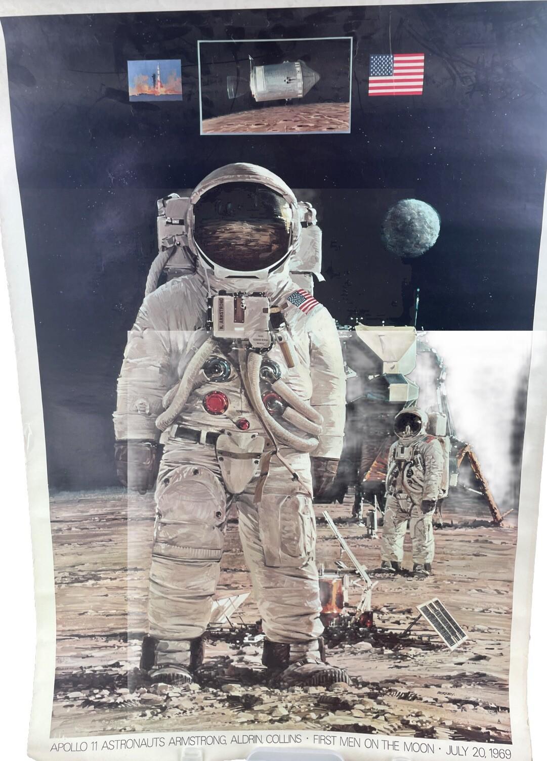 1969 Apollo 11 First Moon Landing Poster