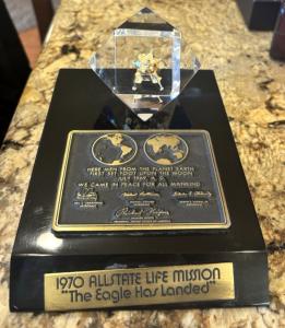 1970 Allstate Life Apollo 11 Award Plaque