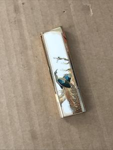 Gold Tone Peacock Butane Lighter Made in Japan