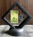 WWII Marines Flag Stamp & 1943 Steel Penny Frame