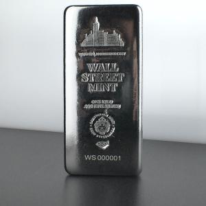 1 Kilo Silver Bar from Wall Street Mint
