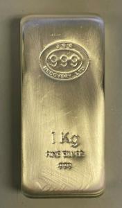 1 Kilo Silver Bar .999 Fine Silver