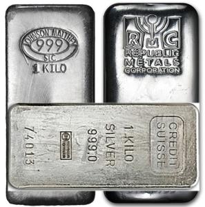 1 Kilo .999 Fine Silver Bar - Mixed Mints