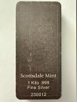 Scottsdale 1 Kilo Antique Silver Lion Bar - Rare!