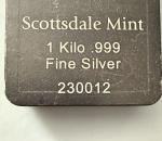 Scottsdale 1 Kilo Antique Silver Lion Bar - Rare!