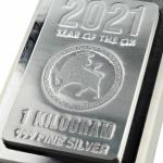 2021 Scottsdale Lunar Ox 1 Kilo Silver Bar