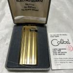 Vintage COLIBRI Pocket Lighter with Box - Gold Tone