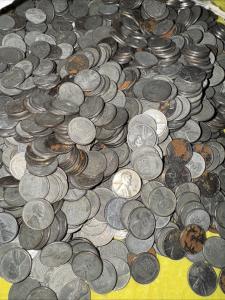 1943 Steel Wheat Pennies Roll - WWII Collectible