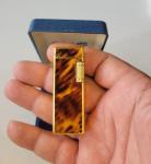 Vintage COLIBRI Pocket Lighter w/ Box Japan Gold Brown See Description& 1 Flint