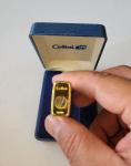 Vintage COLIBRI Pocket Lighter w/ Box Japan Gold Brown See Description& 1 Flint