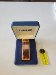 Vintage COLIBRI Pocket Lighter w/ Box Japan Gold Brown See Description& 1 Flint