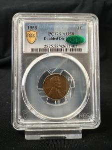 1955 Doubled Die Lincoln Cent - PCGS AU58