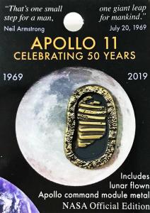 Apollo 11 50th Anniversary NASA Flown Metal Pin