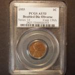 1955 Doubled Die Lincoln Cent - PCGS AU 53
