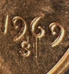 1969-S Lincoln Cent DDO-002 Double Error Coin