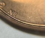 1974 No Mint Mark Double Rimmed BU Penny