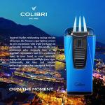 Colibri Monaco Triple Jet Flame Lighter - Metallic Blue