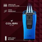 Colibri Monaco Triple Jet Flame Lighter - Metallic Blue