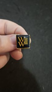 WWII Black Gold Enamel Military Vintage Pin