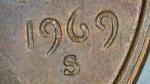 1969 S Lincoln Memorial Penny Double Die Reverse