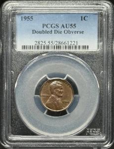 1955 Lincoln Wheat Penny Doubled Die Obverse