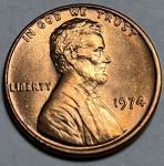 1974 BU Penny No Mint Mark Die Crack