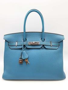 Hermes Birkin 35 Bleu Jean Handbag with Palladium