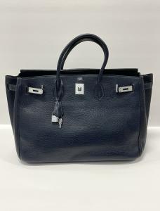 Hermes Birkin 40 Bleu Nuit Handbag with Palladium