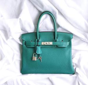 Hermes Malachite Birkin 30 with Palladium Hardware