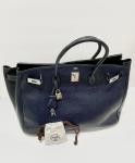 Hermes Birkin 40 Bleu Nuit Handbag with Palladium