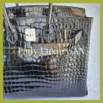Black Hermes Porosus Crocodile 35cm Birkin Bag