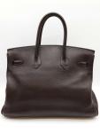 Hermes Birkin 35 Brown Clemence Gold Handbag
