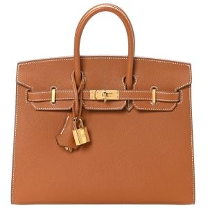 Hermes Birkin 25 Gold Epsom Leather Handbag