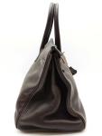 Hermes Birkin 35 Brown Clemence Gold Handbag