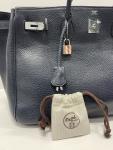 Hermes Birkin 40 Bleu Nuit Handbag with Palladium