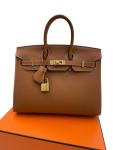 Hermes Birkin 25 Gold Epsom Leather Handbag