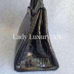 Black Hermes Porosus Crocodile 35cm Birkin Bag
