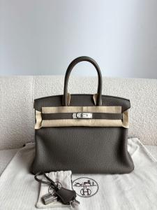 Hermès Birkin 30 Etain Togo Leather Handbag