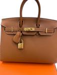Hermes Birkin 25 Gold Epsom Leather Handbag