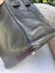 HERMES BIRKIN 35 Black Leather Bag with Palladium Hardware