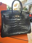 Black Alligator Hermès Birkin 35 Handbag