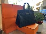 Black Alligator Hermès Birkin 35 Handbag