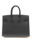 Hermes Birkin 25 Noir Black Handbag with Gold Hardware