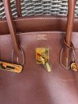 Hermes Birkin 35 Dark Brown Leather Handbag
