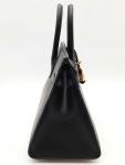 Hermes Birkin 25 Noir Black Handbag with Gold Hardware