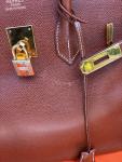 Hermes Birkin 35 Dark Brown Leather Handbag