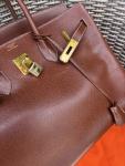Hermes Birkin 35 Dark Brown Leather Handbag