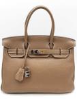 Hermes Birkin 30 Etoupe Gray Togo Handbag