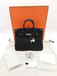 Hermes Birkin 25 Black Swift Handbag