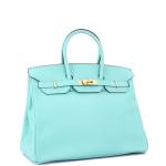 Blue Epsom Hermes Birkin Handbag with Gold Hardware